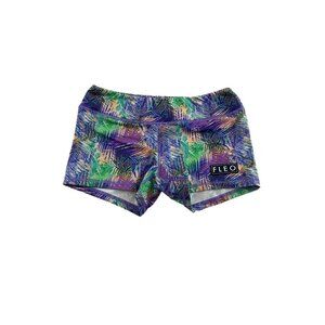 Fleo Women's Crossfit Leaf Barbella Box Athletic Shorts - Medium